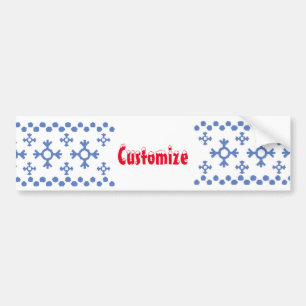Cute Blue Snowflakes Pattern Thunder_Cove Bumper Sticker