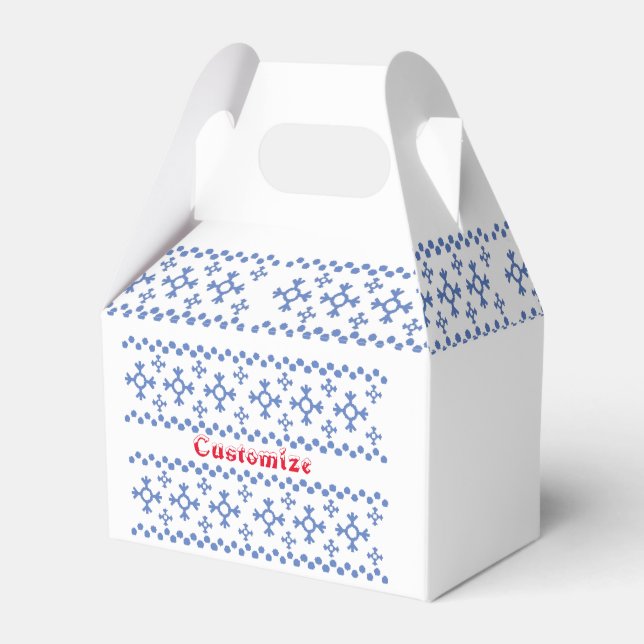 Cute Blue Snowflakes Pattern Thunder_Cove Favour Box (Front Side)