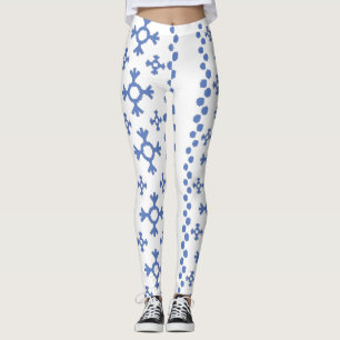 Cute Blue Snowflakes Pattern Thunder_Cove Leggings