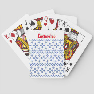 Cute Blue Snowflakes Pattern Thunder_Cove Playing Cards