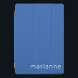 Cute Blue Solid Colour Personalised Name iPad Pro Cover<br><div class="desc">Cute Cobalt Blue Solid Colour Personalised Name iPad Pro Cover</div>