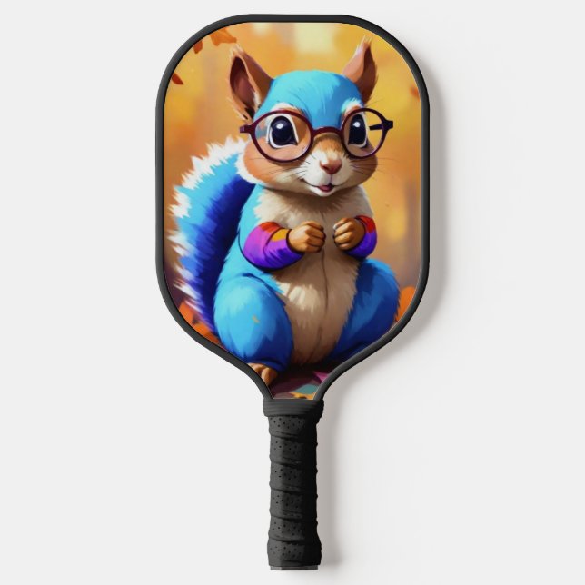 Cute Blue Squirrel with Glasses-56786 Pickleball Paddle (Front)