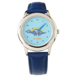 Cute Blue Stegosaurus Dinosaur Kids Watch