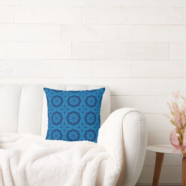Cute Blue Surface Pattern Cushion (Couch)