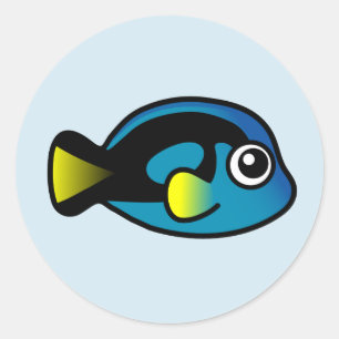 Cute Blue Tang Classic Round Sticker
