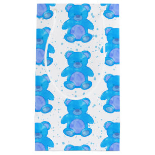 Cute Blue Teddy Bear Small Gift Bag