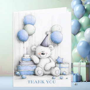 Cute Blue Teddy Bear Thank You