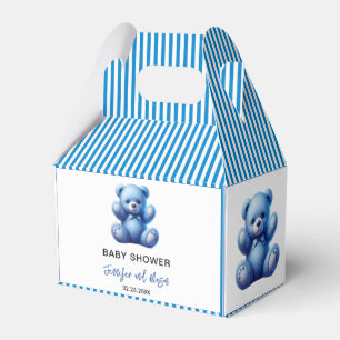 Cute Blue Teddy Bear Vintage Baby Boy Shower Favour Box