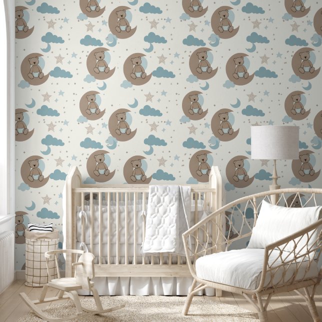 Cute Blue Teddy Bear Wallpaper (Kids)