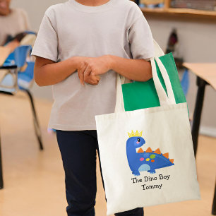 Cute Blue The Dino Boy Kids' Tote Bag
