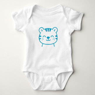 Cute Blue Tiger Baby Boy Bodysuit