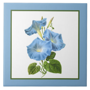 cute blue vintage floral tile