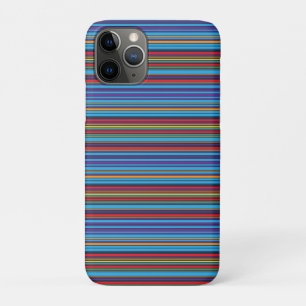 Cute blue violet stripes iPhone 11 pro case