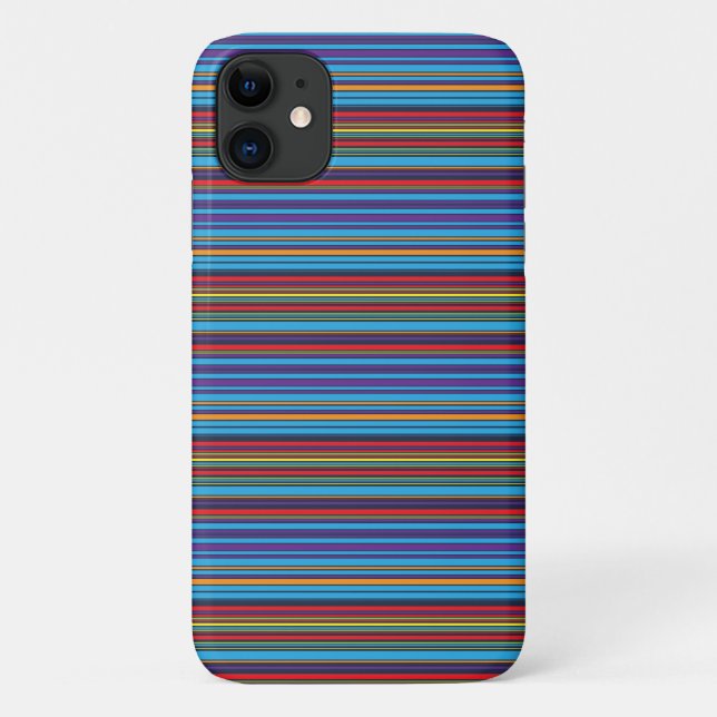 Cute blue violet stripes Case-Mate iPhone case (Back)