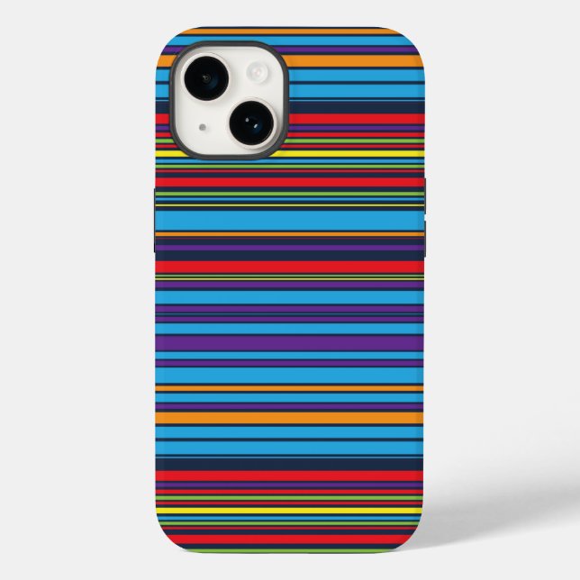 Cute blue violet stripes Case-Mate iPhone case (Back)