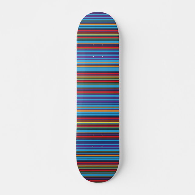Cute blue violet stripes skateboard (Front)