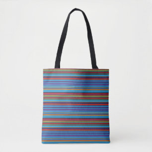 Cute blue violet stripes tote bag