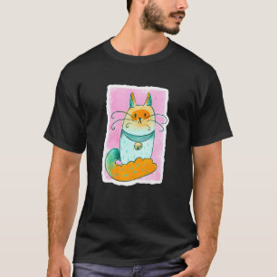 Cute Blue Watercolor Fat Pet Kitty Cat Animal for T-Shirt