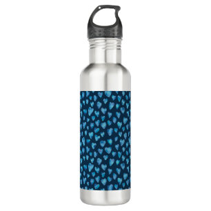 Cute Blue Watercolour Heart pattern 710 Ml Water Bottle