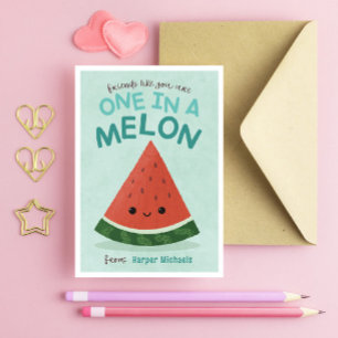 Cute Blue Watermelon School Classroom Valentine Invitation