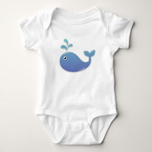 Cute Blue Whale Infant Bodysuit (Front)