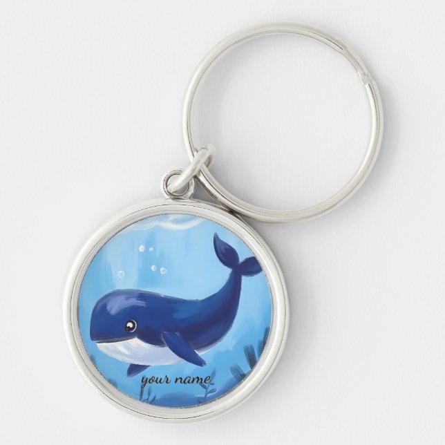 Cute Blue Whale Keychain (Front)