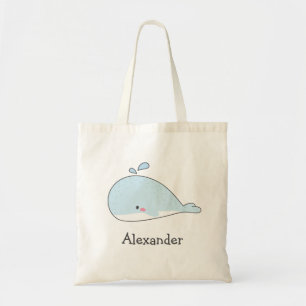 Cute Blue Whale - Personalized Kids Tote Bag