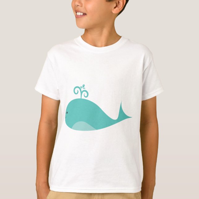 Cute Blue Whale T-Shirt (Front)