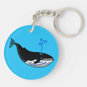 Cute Blue WHALE- Wildlife - Nature - Key Ring