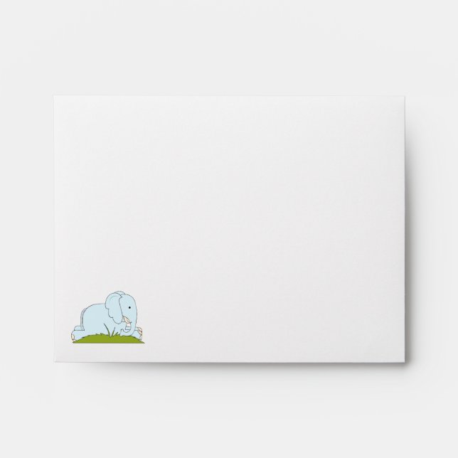 Cute Blue & White Baby Shower Invitation Envelope (Front)