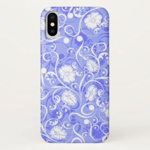 Cute blue white classical flowers pattern iPhone x case