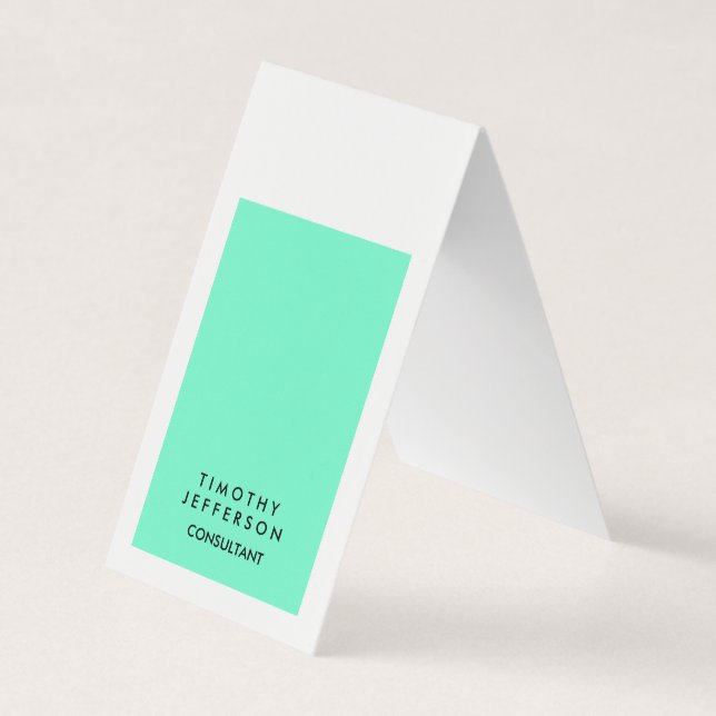 Cute Blue White Elegant Modern Business Card (Front)