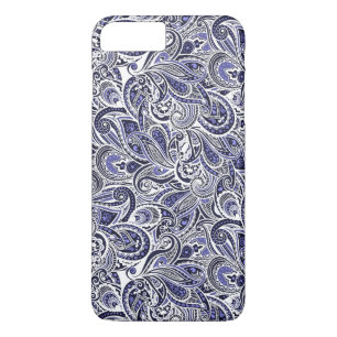 Cute blue white paisley patterns design iPhone 8 plus/7 plus case