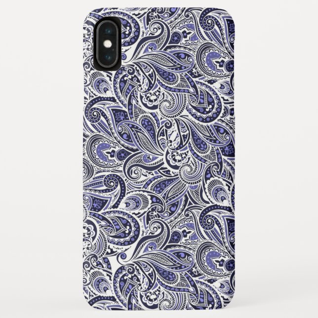 Cute blue white paisley patterns design Case-Mate iPhone case (Back)