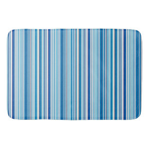 Cute blue white stripes bath mat