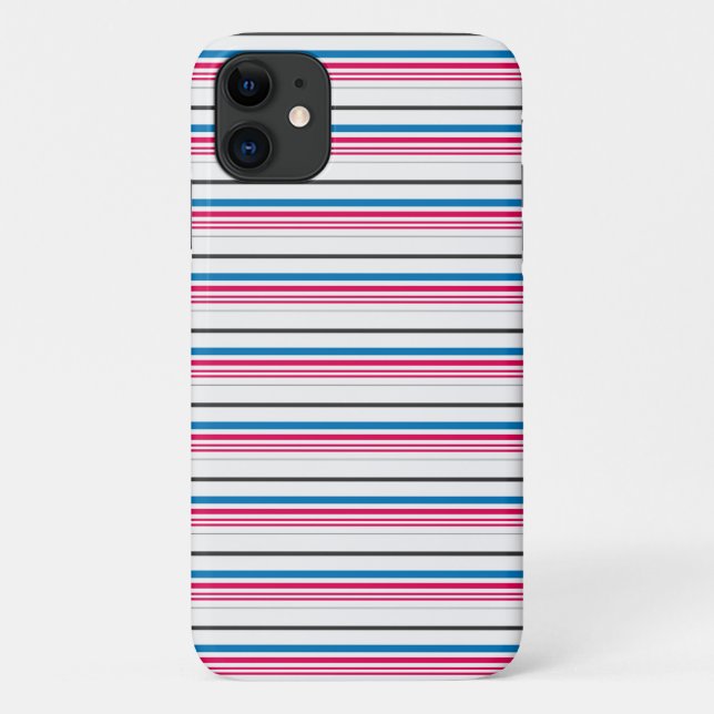 Cute blue white stripes Case-Mate iPhone case (Back)