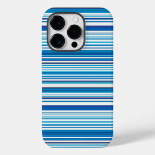 Cute blue white stripes Case-Mate iPhone 14 pro case