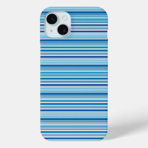 Cute blue white stripes iPhone 15 mini case