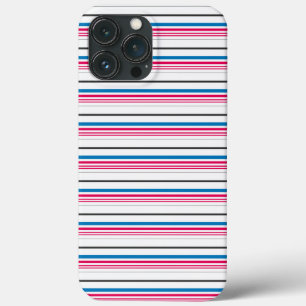 Cute blue white stripes iPhone 13 pro max case