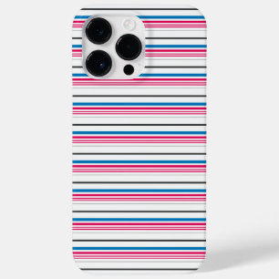Cute blue white stripes Case-Mate iPhone 14 pro max case