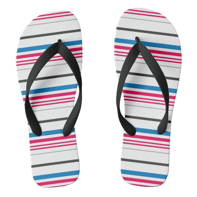 Cute blue white stripes flip flops (Footbed)
