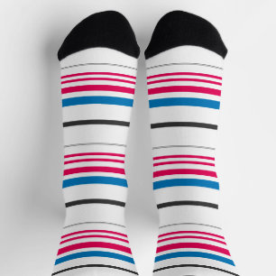 Cute blue white stripes socks