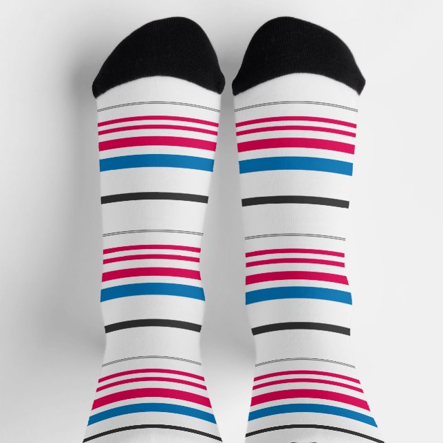 Cute blue white stripes socks (Top)