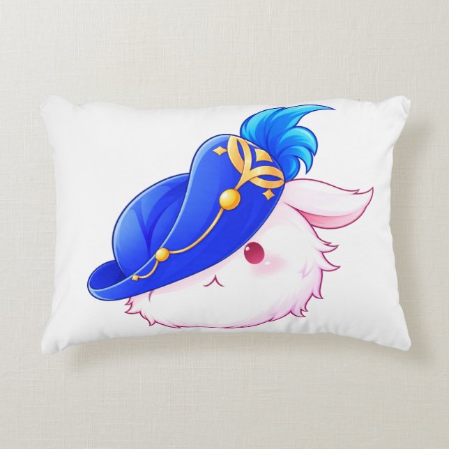 Cute Blue Wizard Bunny Sticker Decorative Cushion (Front)