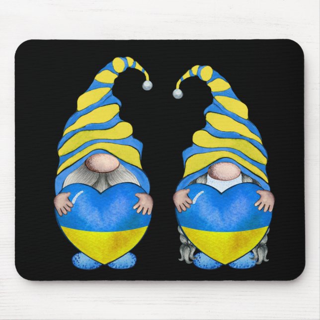 CUTE BLUE & YELLOW UKRANIAN GNOMES MOUSE MAT (Front)