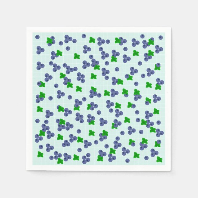 Cute Blueberries Paper Napkins (Front)