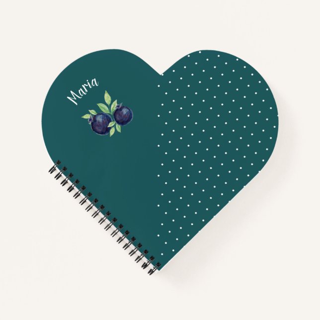 Cute Blueberries Watercolor Hand-painted Notebook (Front)