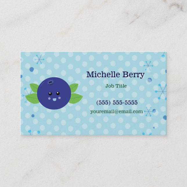 Cute Blueberry Business Card (Front)