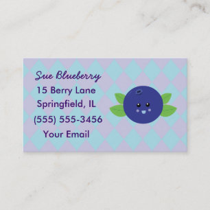 Cute Blueberry Business Cards