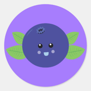 Cute Blueberry Classic Round Sticker